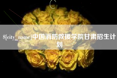 恩施中国消防救援学院甘肃招生计划