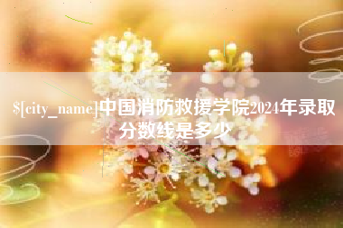 恩施中国消防救援学院2024年录取分数线是多少
