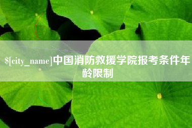 恩施中国消防救援学院报考条件年龄限制
