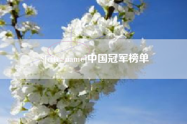 恩施中国冠军榜单